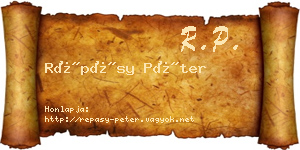 Répásy Péter névjegykártya